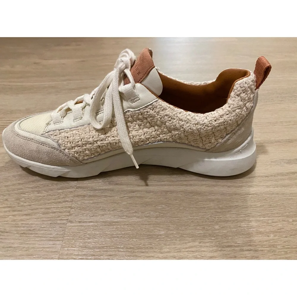 Sezane Sama‎ Sneakers 40 US 9 Ecru Multi Woven Crochet Suede Shoes Preppy Boho